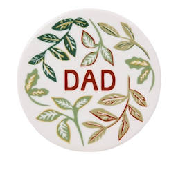 Dad round fine China coaster, John Lewis