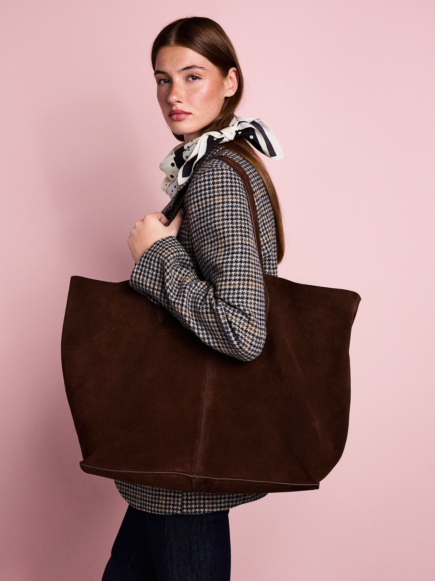 Chocolate Brown Tabitha Simmons X Next Sophie Suede Shopper Bag