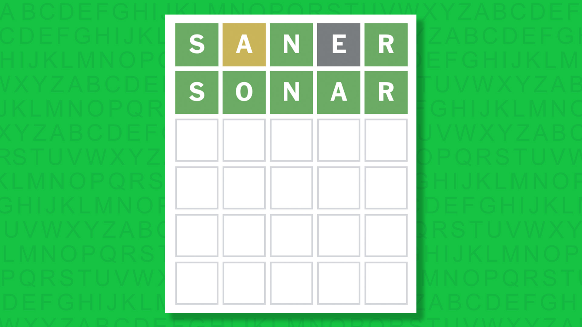 NYT Wordle answer for game 1865 on a green background