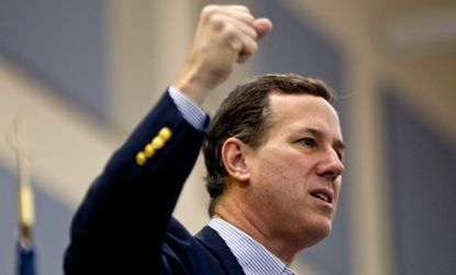 Rick Santorum says Mitt Romney lacks a "core," a critique Obama adviser David Axelrod leveled against Romney last fall.