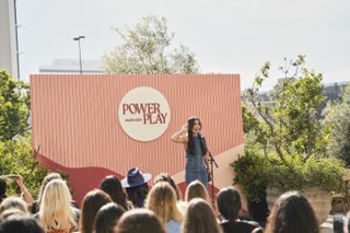 Rupi Kaur performs at the 2024 Marie Claire Power Play Summit on March 18, 2024.