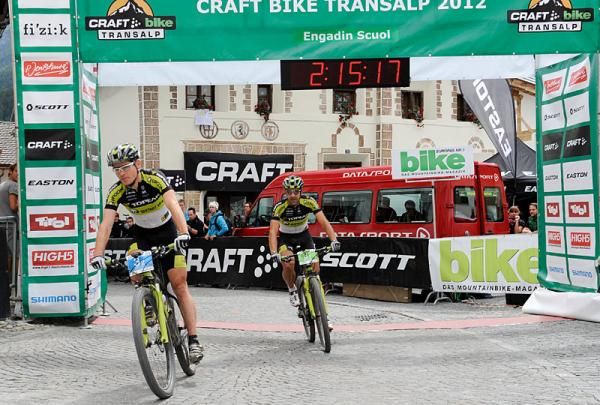 Winners of stage 4, Robert Mennen and Alban Lakata of Topeak Ergon Racing