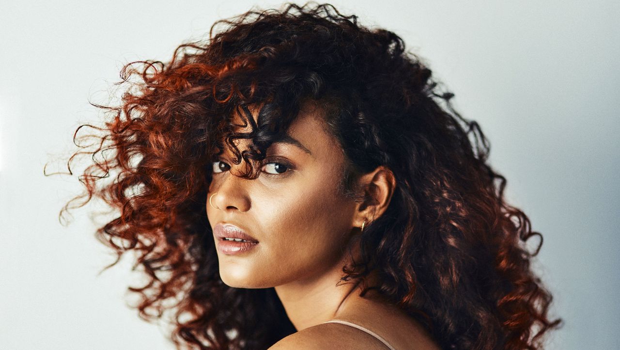 woman with healthy curly hair