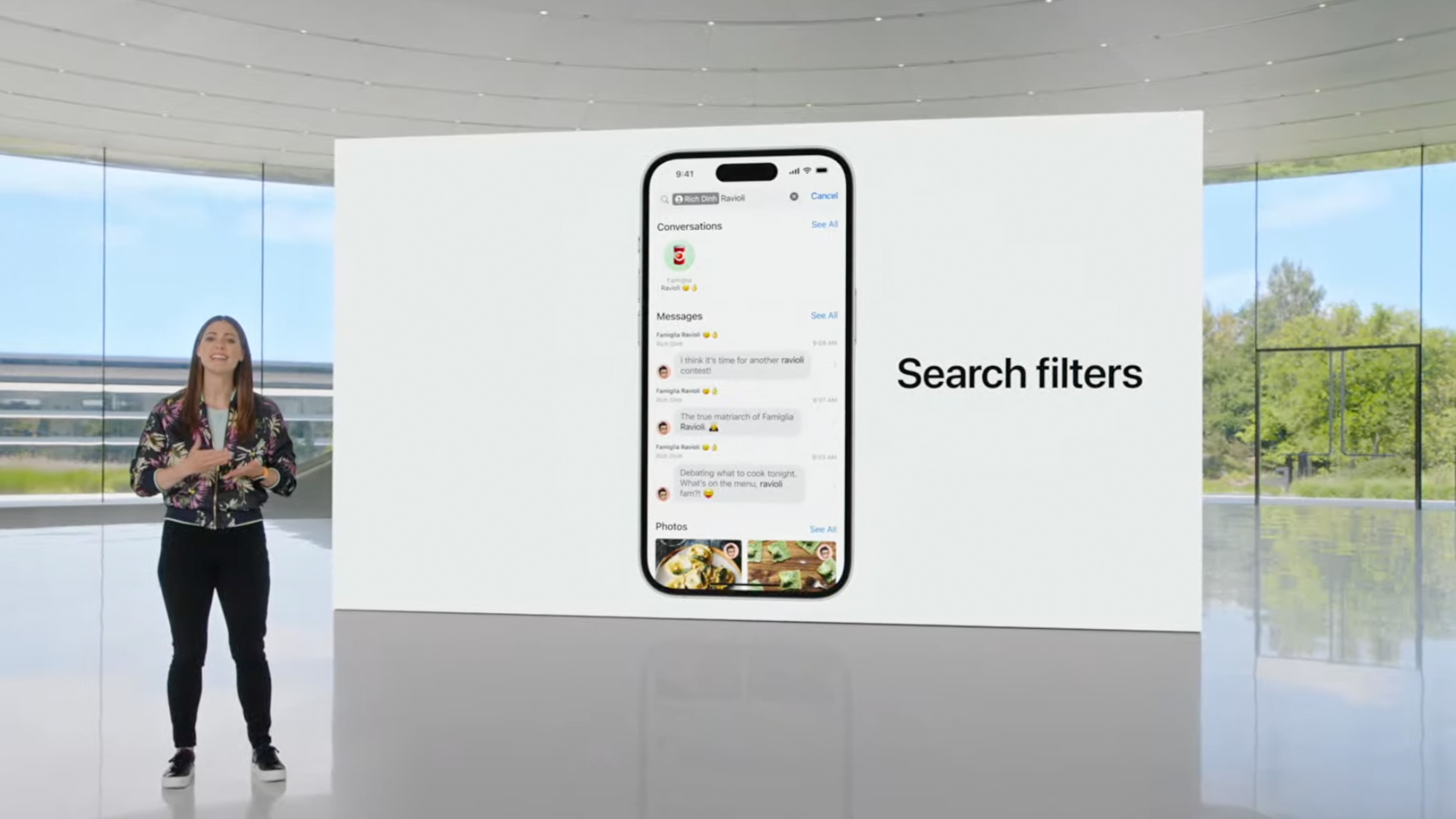 iOS 17 search filters press image