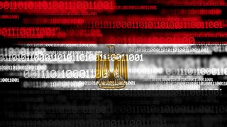 Flag of Egypt on binary code
