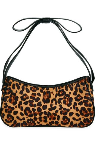 Marissa Bow Leopard Recycled Vegan Leather Shoulder Bag