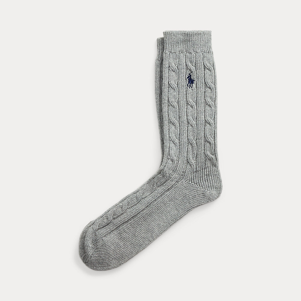 Cable Knit Crew Socks
