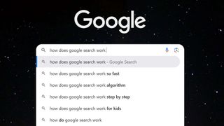 A Google search box with the query: how does google search work