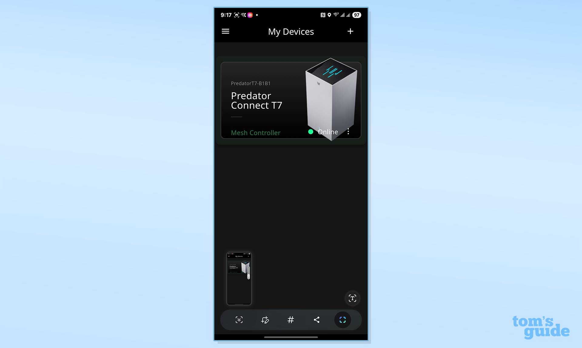 A screenshot of the Acer Predator Connect T7 app.