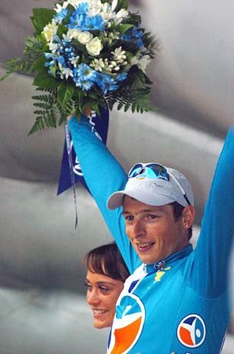 Pierrick Fedrigo (Bouygues) on the podium