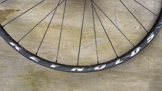 Detail of a MTB rim and spokes