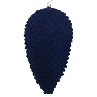 Blue pinecone flocked ornament