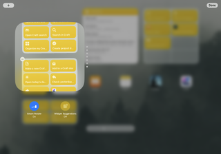 Screenshot of a dedicated Shortcuts widget stack, open to the organization view.