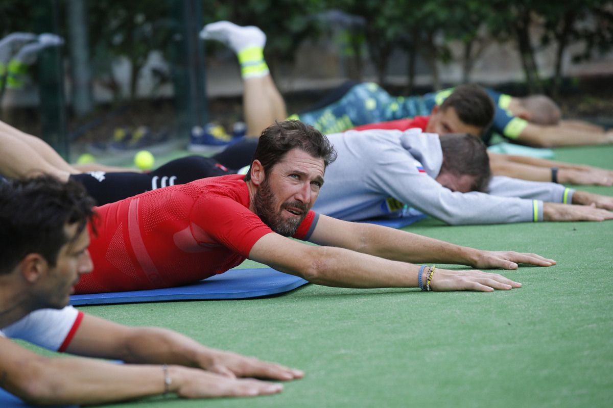 Matteo Tosatto looking like he wants the session to end rather quickly
