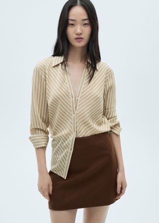 Short wool skirt - Women | Mango United Kingdom