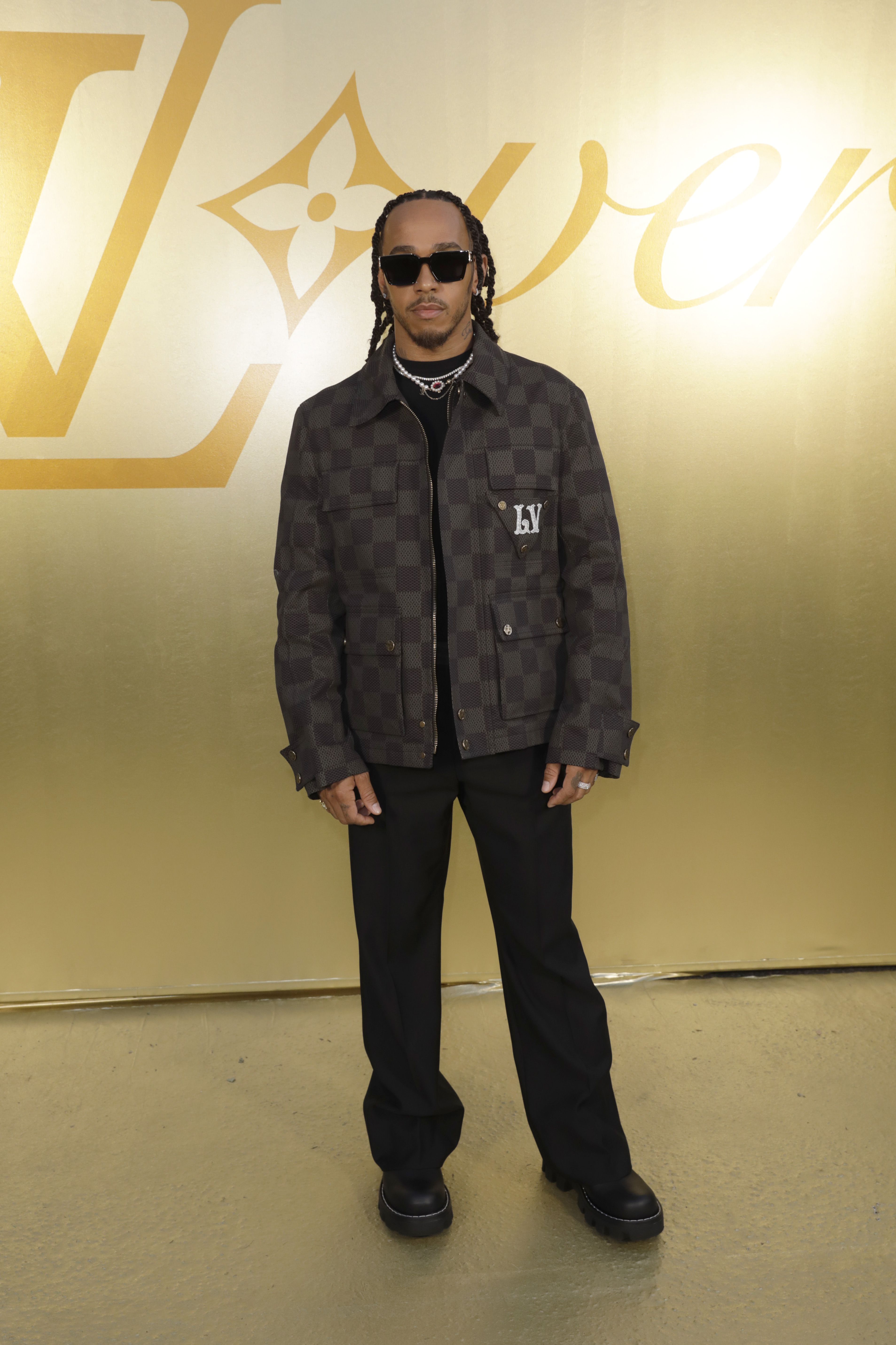 Lewis Hamilton attends the Louis Vuitton Menswear Spring/Summer 2024 show as part of Paris Fashion Week on June 20, 2023 in Paris, France.