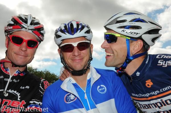 Multiple languages could be heard on the front row (L to R) Jonathan Page (USA/Belgium), Francis Mourey (France), Christian Heule (Switzerland)