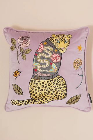 lilac cushion with tiger 