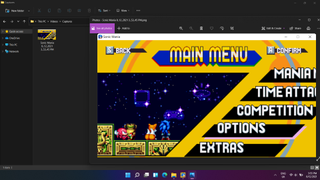 Capture d'écran de Sonic Mania sous Windows 11