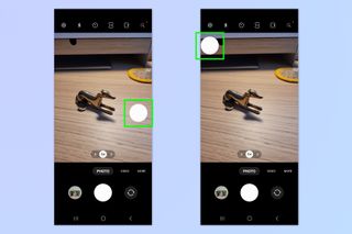 A screenshot showing how to enable the floating shutter button on Samsung Galaxy devices