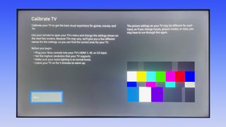 Screenshot on Xbox Series X showing calibrate TV menu