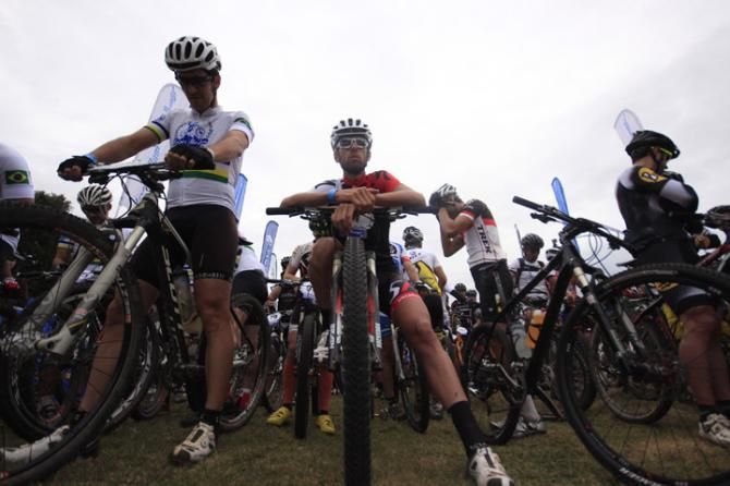 Riders await the start