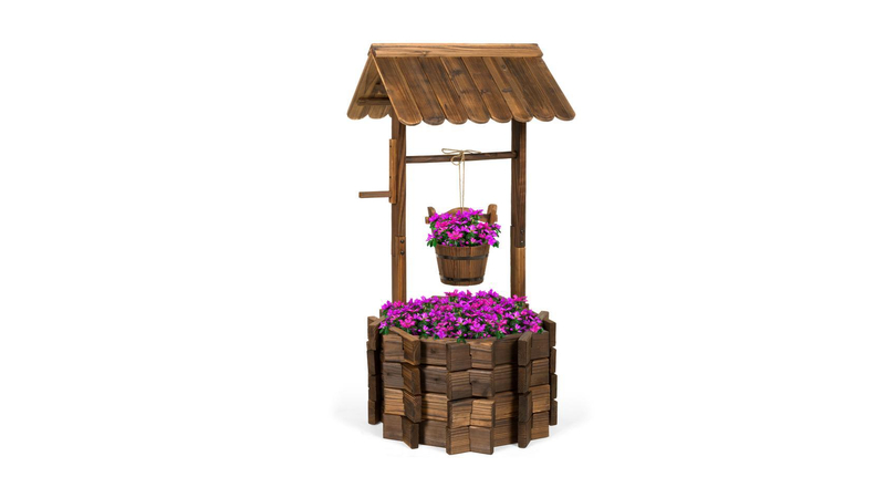 Best Choice Products rustic wooden wishing well