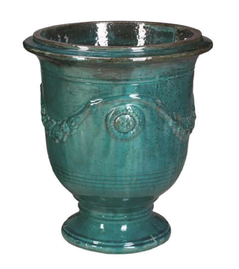 Glazed Turquoise Ceramic Urn
