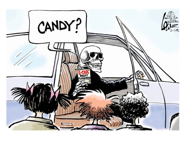 Editorial cartoon e-cigarettes flavored