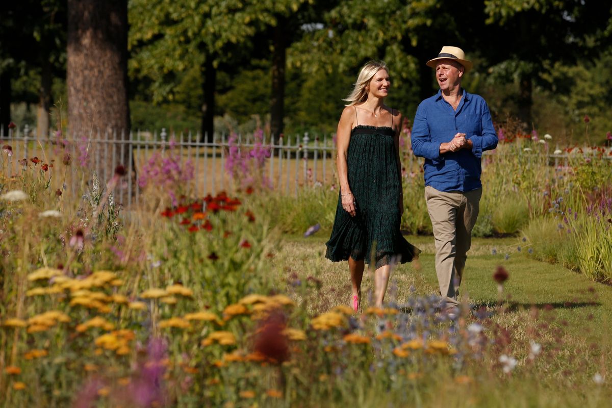 Jo Wiley and Joe Swift at RHS Hampton Court Palace Flower Show