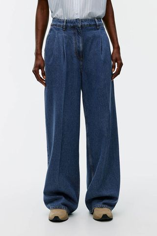 Pleated Denim Trousers