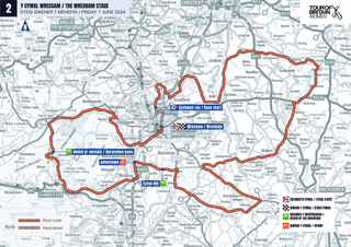 Tour of Britain Women stage 2 map
