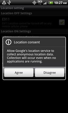 Droid Incredible 2 location services