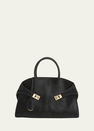 Hug Medium Calf Hair Top-Handle Bag