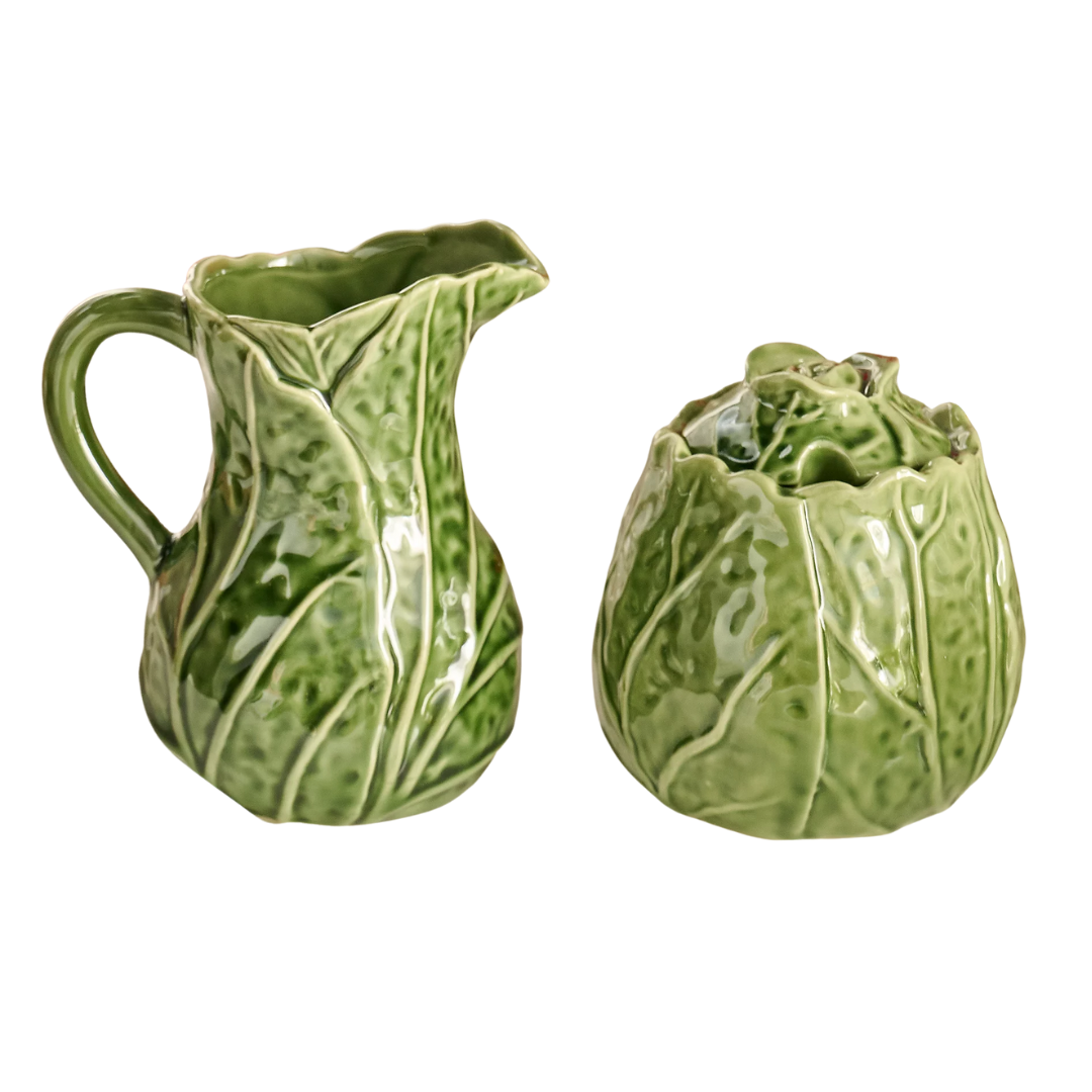 Cozy Cottage by Liz Marie Cabbage Sugar Bowl and Creamer Set