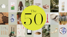 a collage of various home decor with a yellow circle with the words 'the 50' inside it