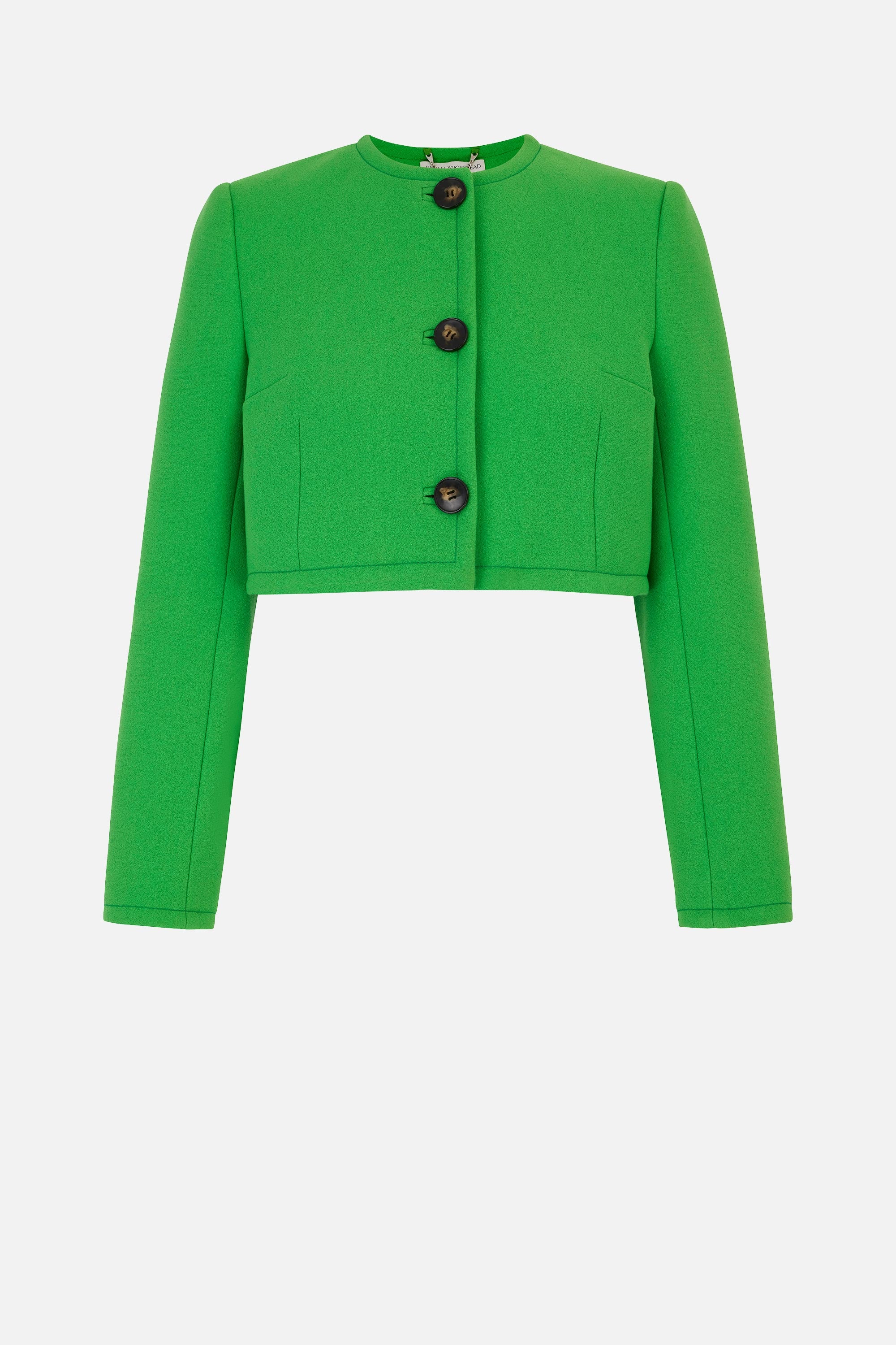 Lizette Jacket in Fresh Green Single Wool Crepe