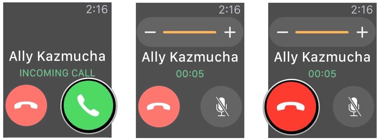 how to answer phone call apple watch