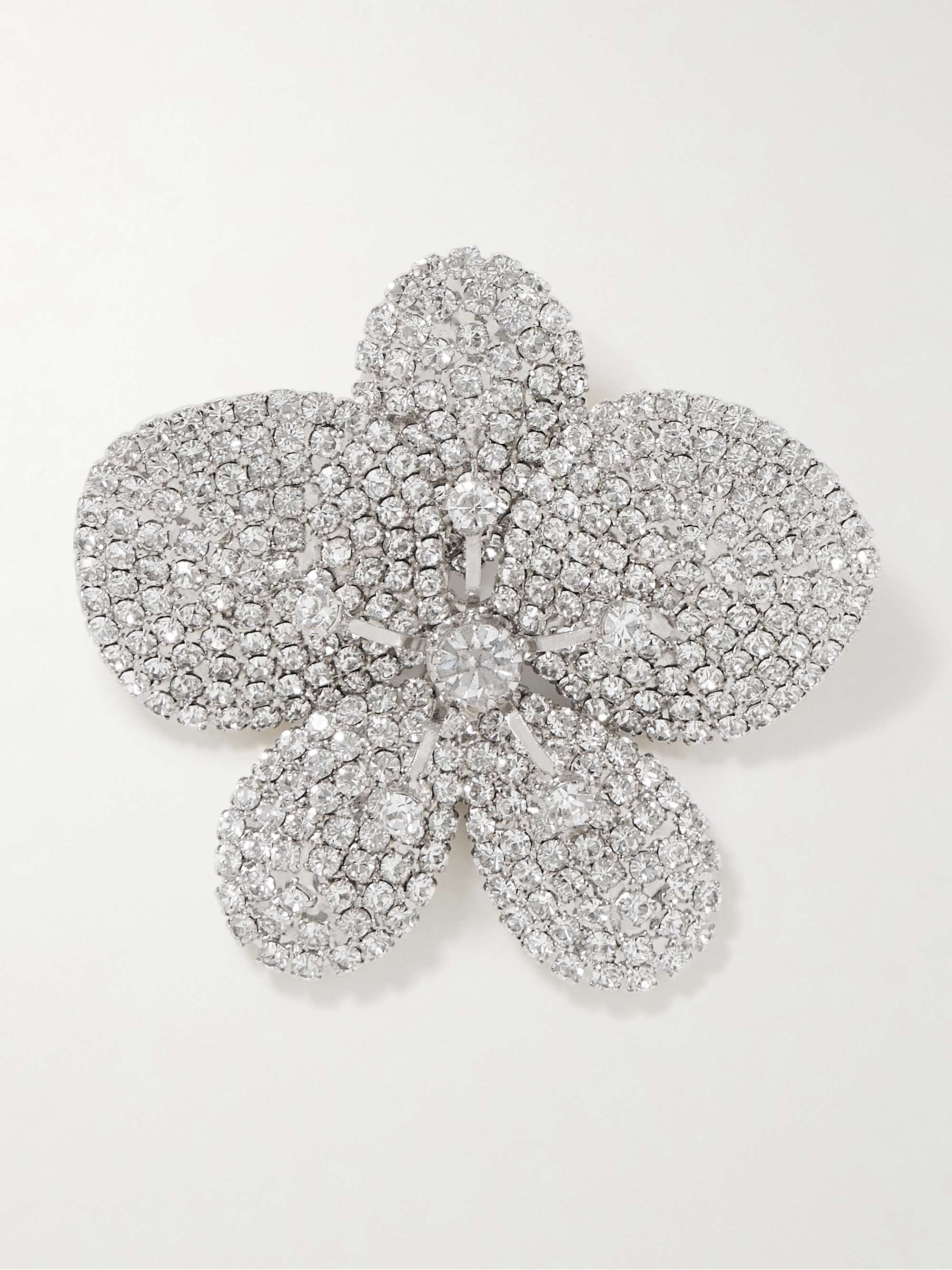 Kiarra Rhodium-Plated Crystal Brooch