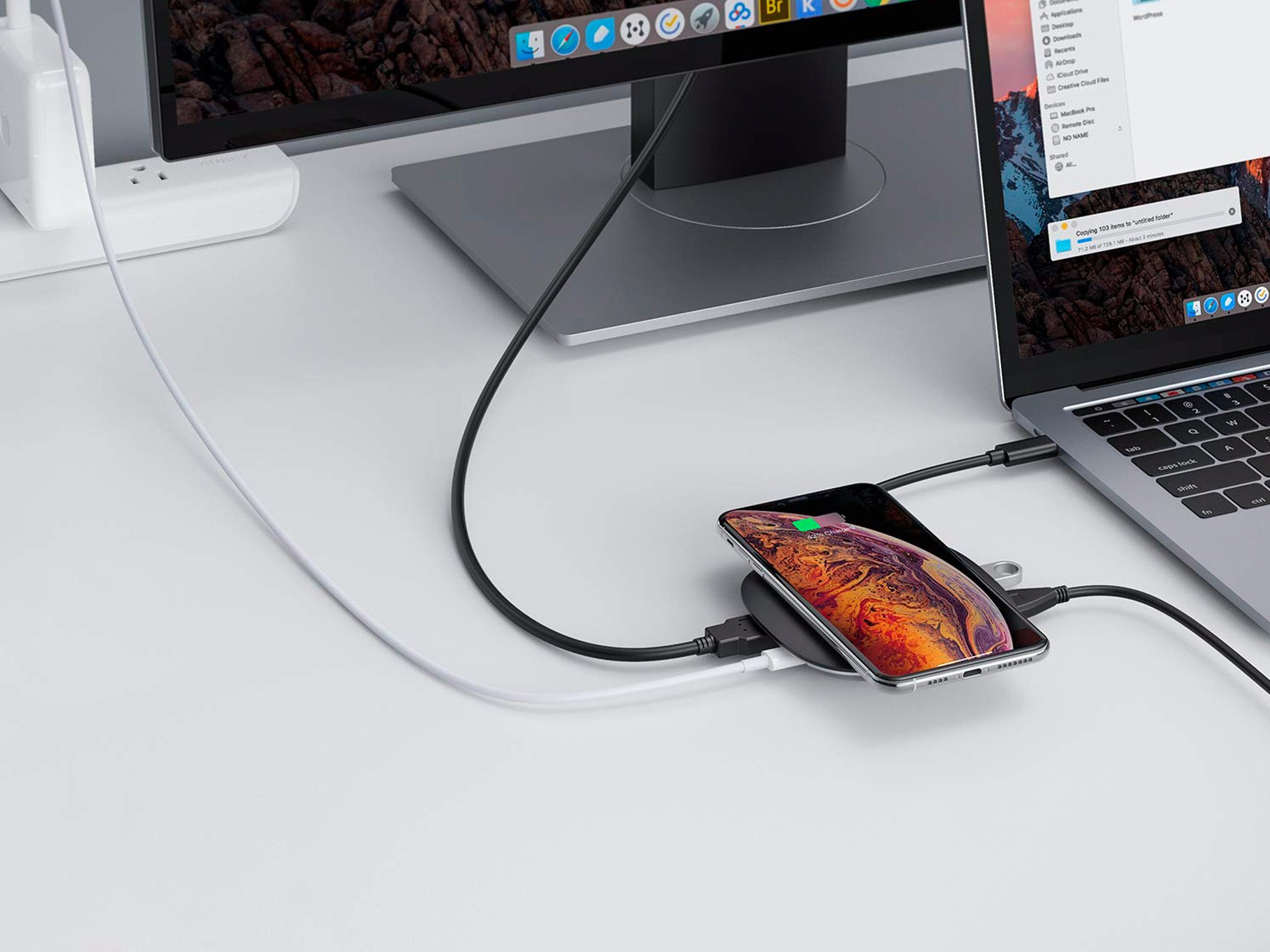 Aukey's 5-in-1 USB-C hub featuring a built-in wireless charger is