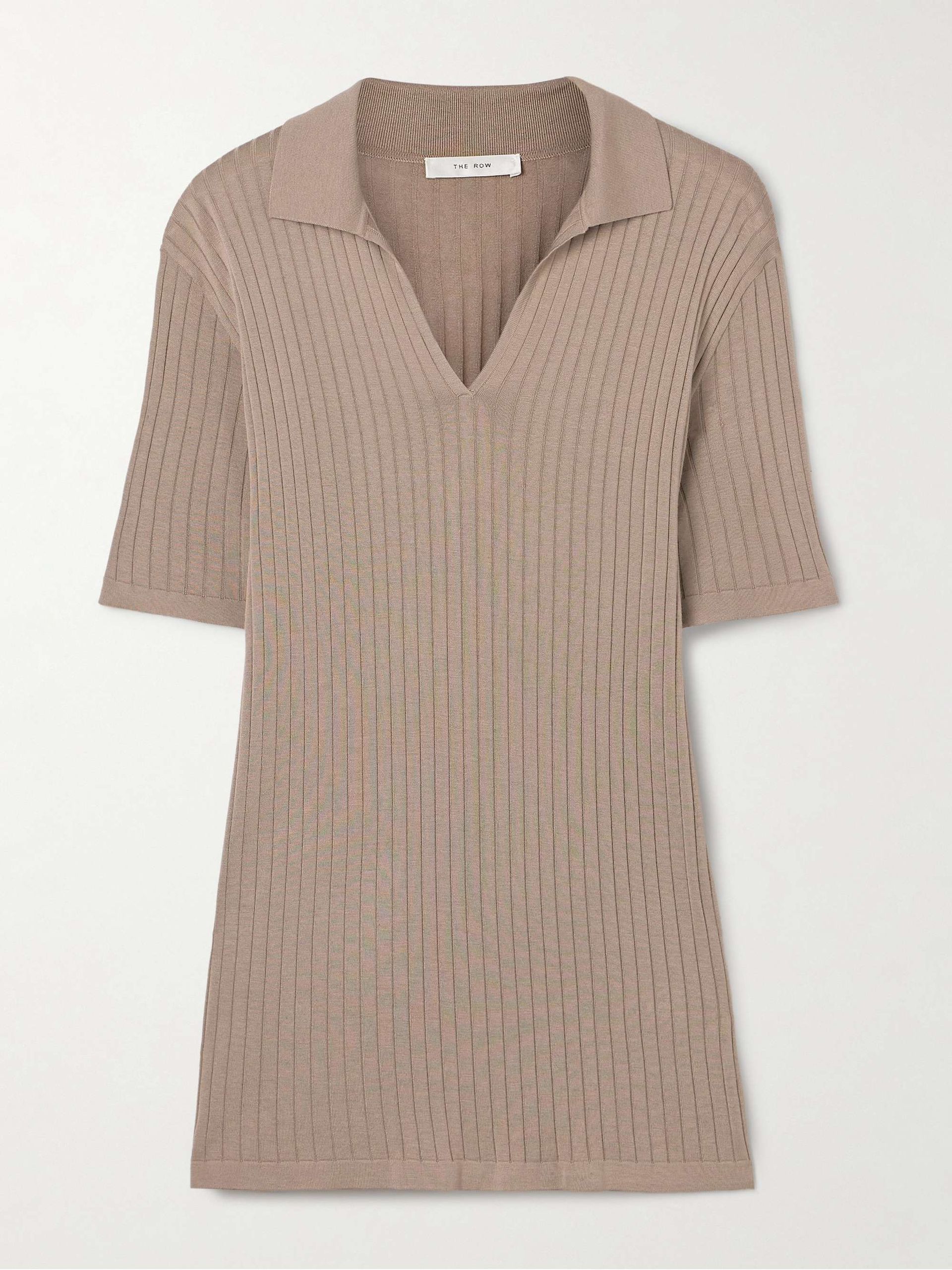 Kaiomi Ribbed-Knit Polo Top