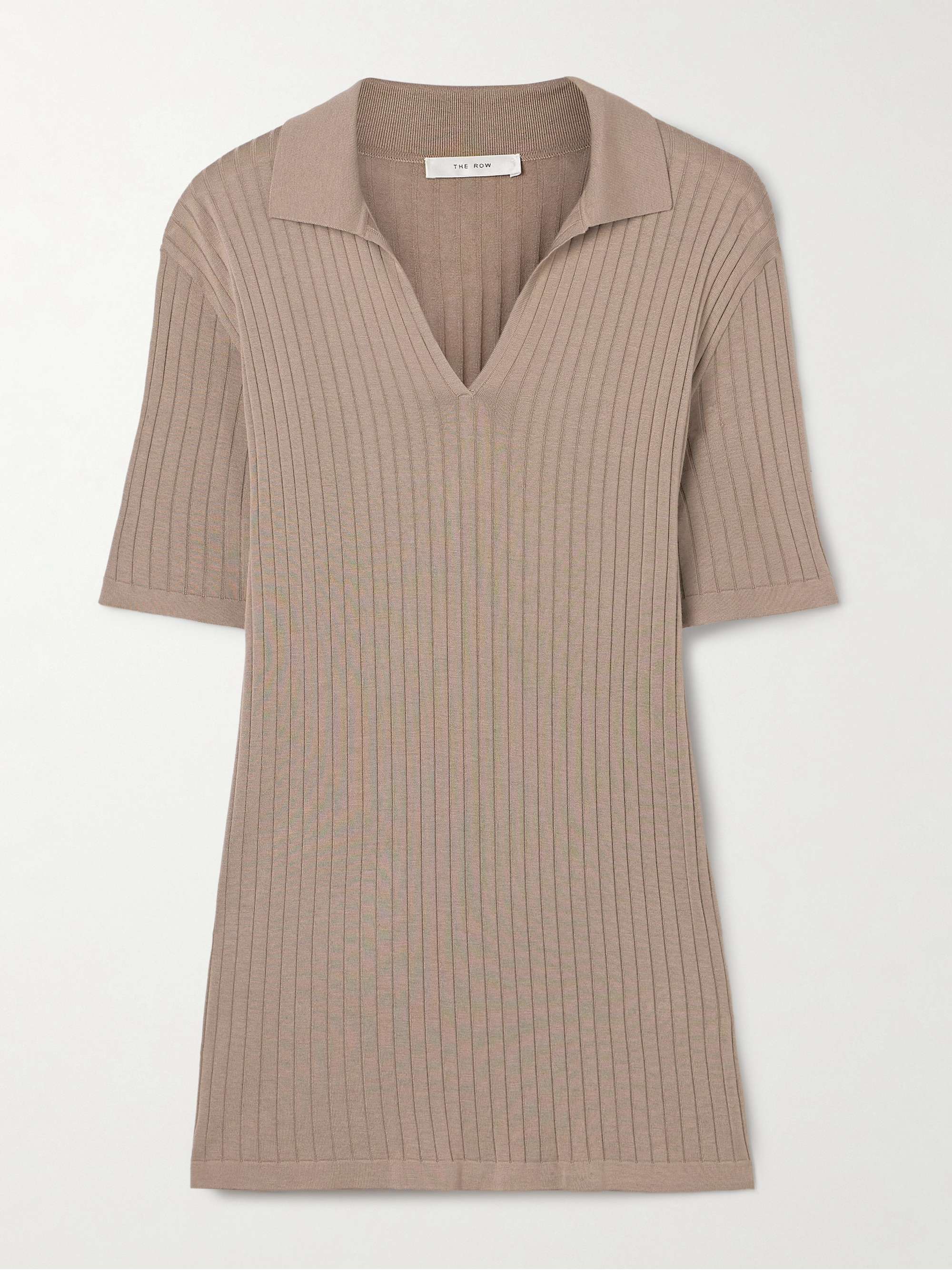 Kaiomi Ribbed-Knit Polo Top