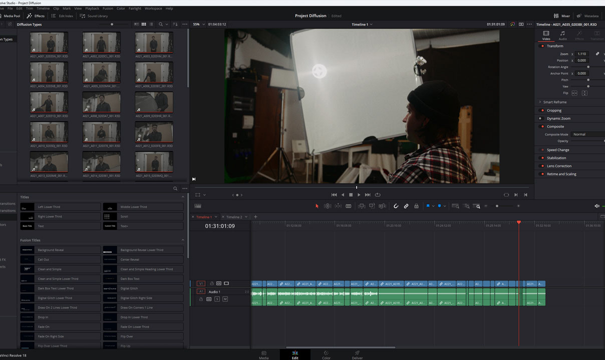 screenshot of DaVinci Resolve
