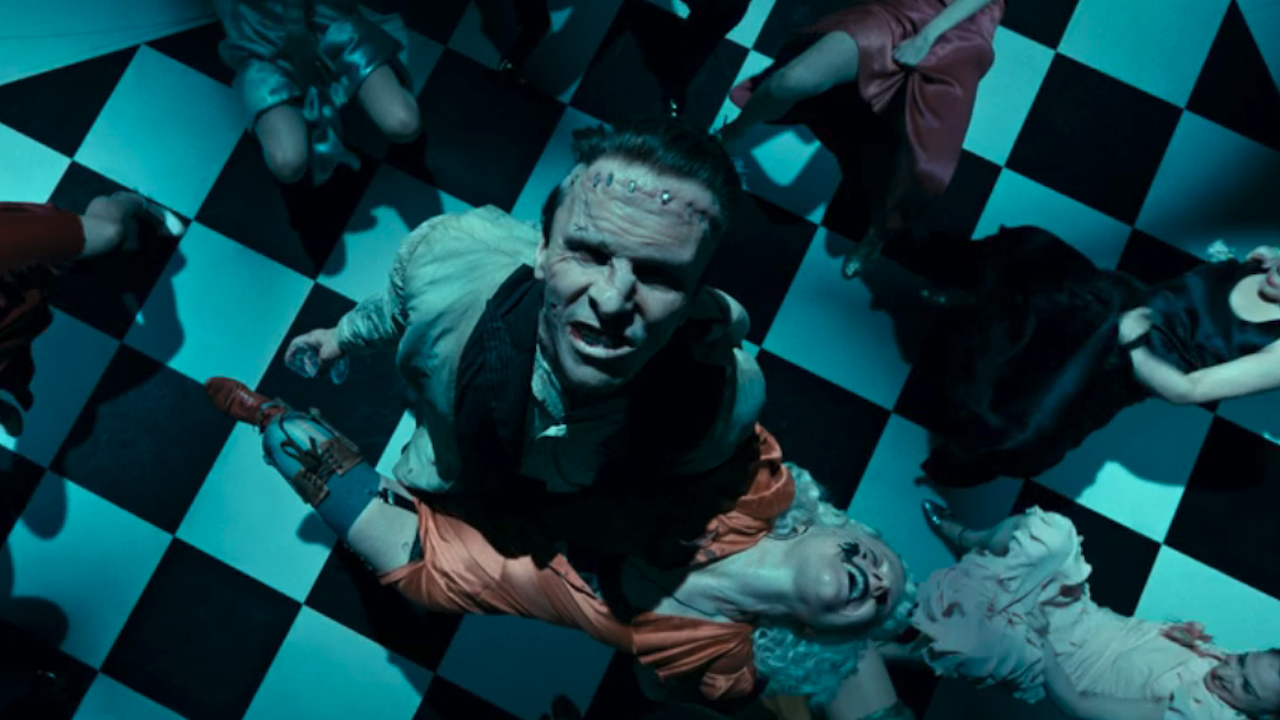 Christian Bale and Jessie Buckley as Frankenstein and The Bride dancing in The Bride