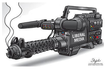 Editorial Cartoon U.S. Liberal Media 2016