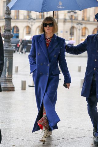 Anna Wintour is seen during the Menswear Fall-Winter 2025/2026 as part of Paris Fashion Week on January 25, 2025 in Paris, France