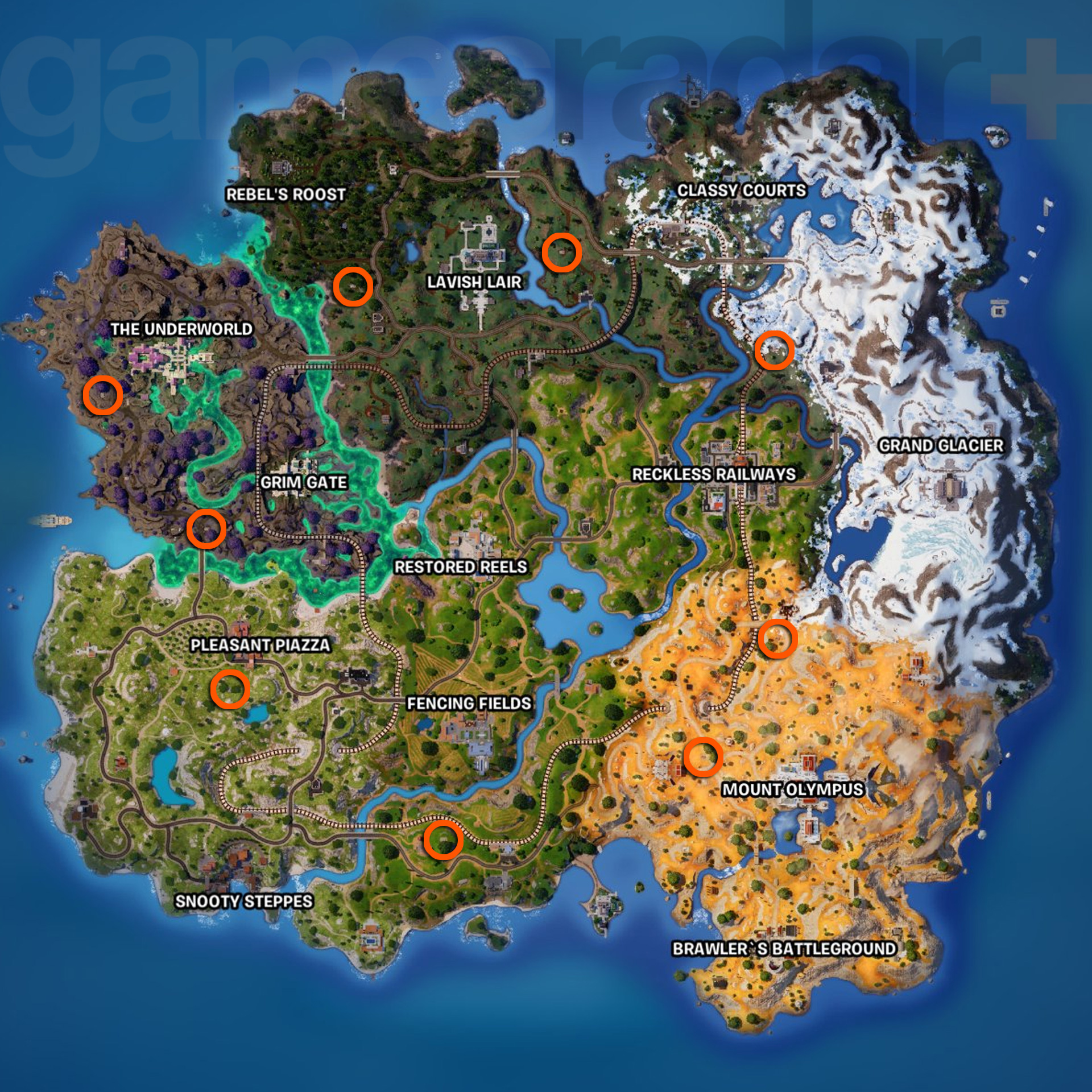 Carte des bunkers d'armes Fortnite