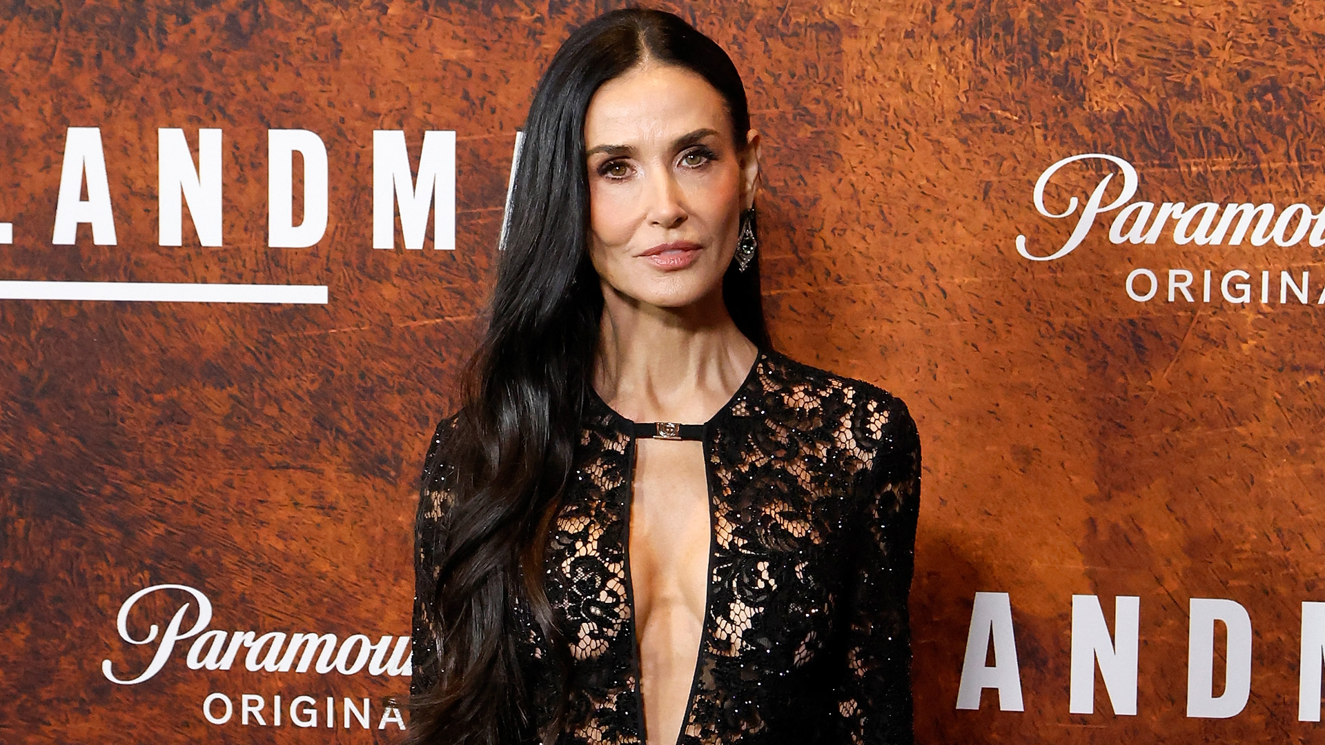 Demi Moore walked the red carpet at the Landman premiere in a sheer lacy naked dress 
