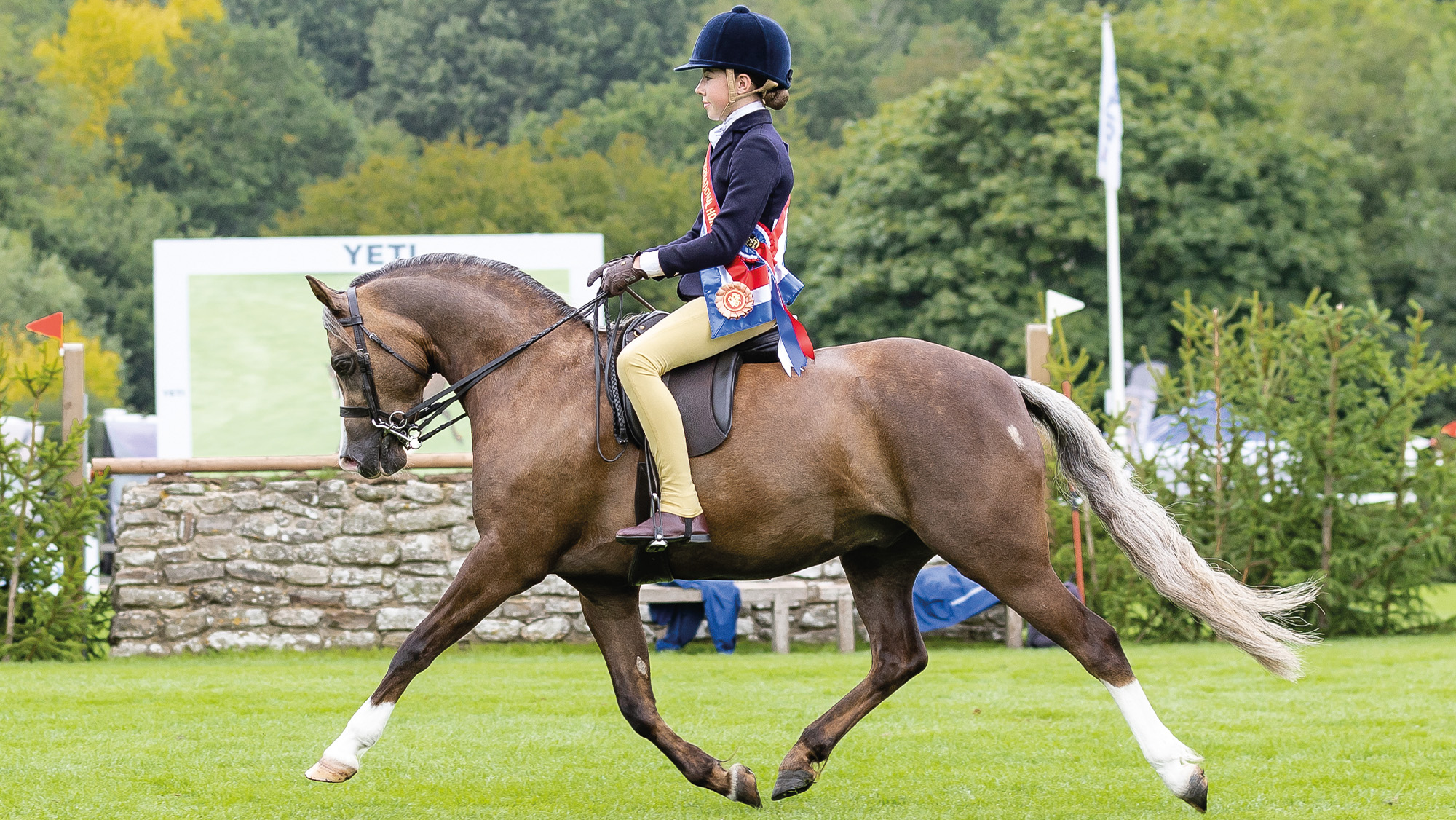 Maisie Kerry rides Cadlanvalley Royal Bronze to M&amp;amp;M Supreme Champion at Royal International Horse Show