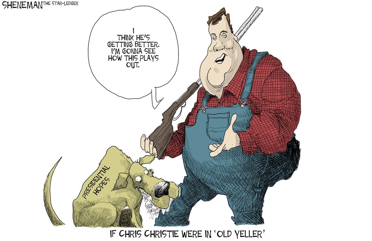 Political cartoon U.S. Chris Christie 2016